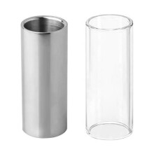 2-Piece Guitar Finger Slide Set - Includes Glass and Stainless Steel Slides, Suitable for Guitar and Bass