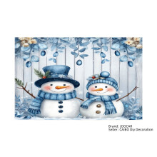 Snowman Linen Placemats Set of 4, 12x18 inch