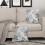 Capas de almofada decorativas em jacquard com estampa de folhas em preto e cinza, 45x45 cm (18x18 polegadas), conjunto com 2 unidades, compatíveis 6