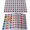 Set van 6 placemats met sterren en buffelruitmotief, ter ere van 4 juli. 1
