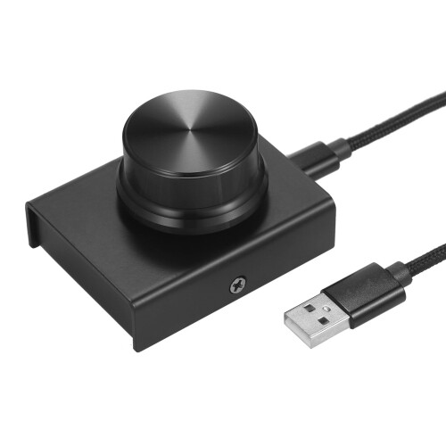 Botão de controle de áudio USB – Silenciar e reproduzir com um clique, compatível com PCs e laptops Windows.