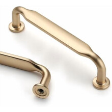 Lot de 10 poignées de placard de cuisine en laiton brossé de 76 mm (3 pouces), quincaillerie pour portes et tiroirs de placards