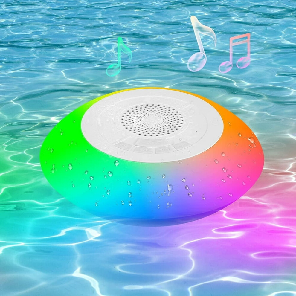 Portable Bluetooth Pool Speaker With Colorful Lights, Ipx7 Waterproof & Floating, Surround Stereo Sound, Hands-Free For Shower/Spa Â Compatible With 9180479558569