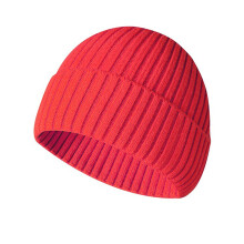 Modieuze wintermuts voor heren en dames, gebreide fleece muts, ademend, warm en winddicht, gebreide wintermuts met rand, rood
