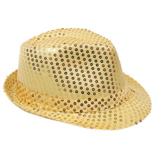 Kids Sequin Hat For Boys Girls Glitter Solid Color Fashion Top Hats Children's Stage Performance Vintage Jazz Hats For Party