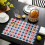 Set van 6 placemats met sterren en buffelruitmotief, ter ere van 4 juli. 4