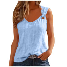 Damesblouse met ronde opening en bandjes voor de lente/zomer – Zachte, ademende en stijlvolle camisole voor casual, feestjes en vakantie.