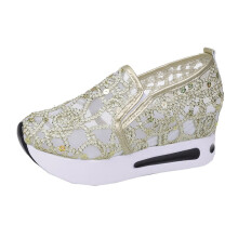 Sapatos casuais femininos da moda, sapatos casuais femininos respiráveis com plataforma e sola grossa para lazer ao ar livre.