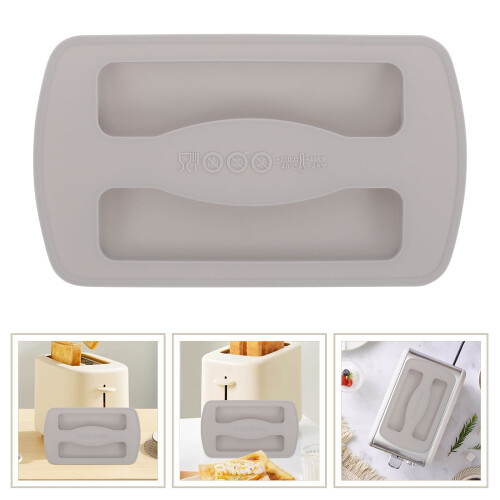 Coperchio in silicone per tostapane da cucina, per 2 fette - Grigio, 6,89" x 4,13" x 0,59" 2