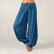 Spodnie palazzo dla kobiet, spodnie baggy hippie boho z wysokim stanem, luźne spodnie casualowe w jednolitym kolorze plus size, spodnie do jogi,
