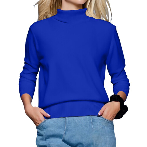 Pulls à manches longues pour femmes, pulls décontractés, pulls amples à col montant, pulls en maille pour femmes, pulls d'automne et d'hiver 2