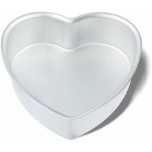 Forma de alumínio em formato de coração de 25 cm (10"), 7,5 cm (3") de profundidade, resistente ao calor – ideal para casamentos, festas e