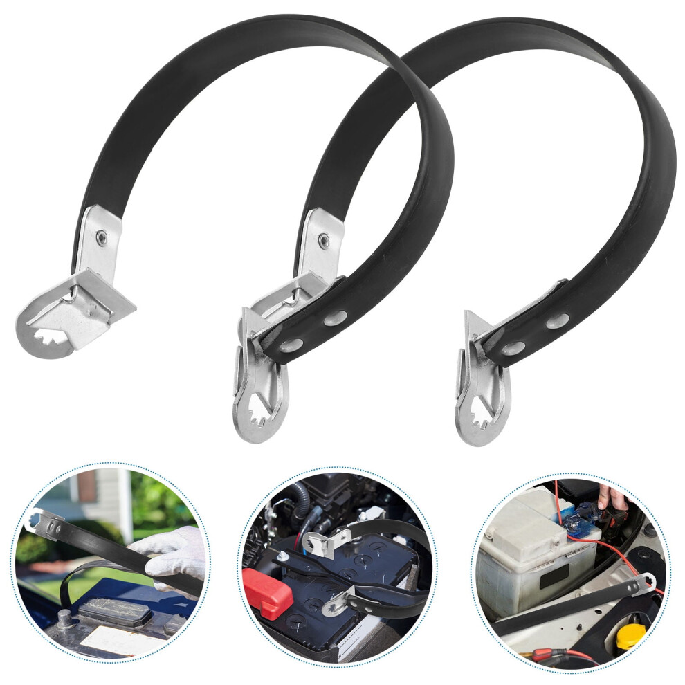 Worgeous 2 Pcs Battery Portable Handle Automotive Carrier Strap Golf Cart Black 9557311221880