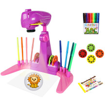 Proyector de dibujo CWCWFHZH para niños: 32 patrones, 12 pinceles de colores, aprende a dibujar. Compatible con la oferta de juguetes de regreso a