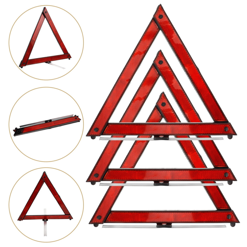 Road Triangles,Reflective Warning Triangle,3Pcs Safety Triangle Road Emergency Triangle Safety Reflective Triangle Foldable 11.2X9.6'' 9557311221828