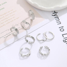 SSKFHGI8pcset Verstelbare Schattige Infinity Wave Teenringen Zomer Je Dames