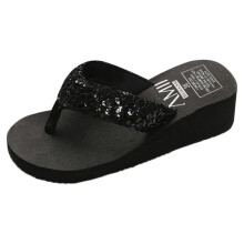Flip-flops pentru femei, mărimea 9, sandale din piele pentru femei, de vară, cu paiete, papuci, flip-flops pentru interior și exterior