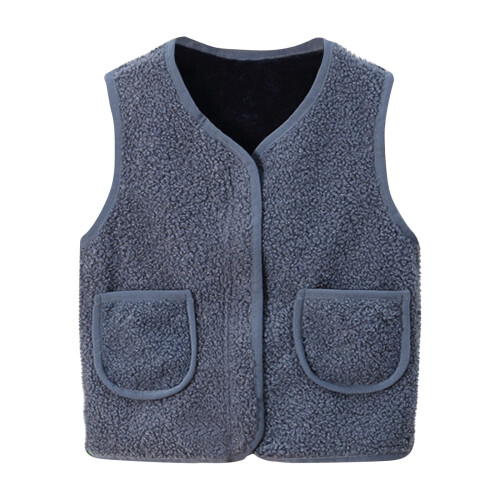 Παιδικό γιλέκο Sherpa Fleece με τσέπες, ζεστό αμάνικο παλτό για 12 μήνες-12 ετών, αγόρια, 1