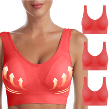 Lot de 3 soutiens-gorge sans armatures pour femmes, grandes tailles, respirants, de sport, à bonnets emboîtants, confortables, du S au 6XL