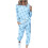 Conjunto de pijama feminino com blusa de manga comprida estampada e calça de moletom. 1