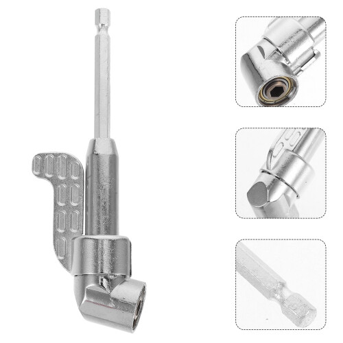 OUNONA Silver Right Angle Drill Extension S for Car with Magnetic Hex Socket and 2