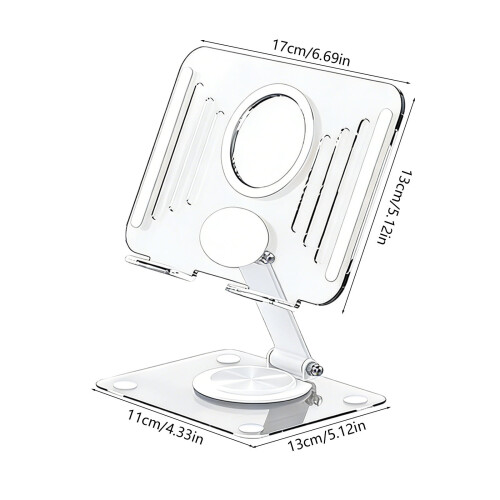Roterende tabletstativ, foldbar, hvid, plastik 2