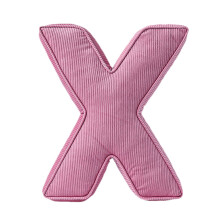 15" Plush Letter Pillow A-Z in Soft Corduroy, Hugging Shape Decorative Cushion for Bedroom, Living Room, Sofa, Dorm & Nursery (Pink)