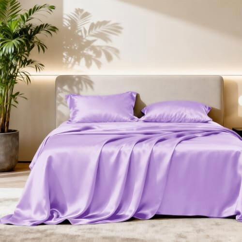 California King satijnen beddengoedset, 4-delig