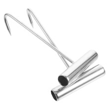 Ganchos de hierro en forma de T para carne, galvanizados, paquete de 2