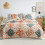 Boho bloemenprint omkeerbare dekbedset kingsize met 2 1