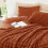 Fluffy Twin Comforter Set Terracotta Fleece 1 Comforter + 1 2