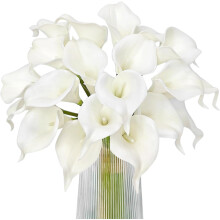 Artificial Calla Lily Flowers Wedding Bouquet Flower Decor Yellow Flower 10pcs Home Decoration Faux Calla Lilies Flower, Red Yellow