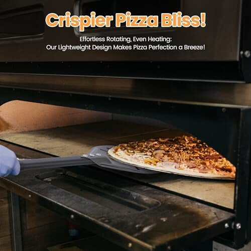 Pizzaschep van geperforeerd aluminium, lichtgewicht, 35,5 cm 2