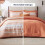 Twin Comforter Set Burnt Orange Striped Reversible 5-Pc 2