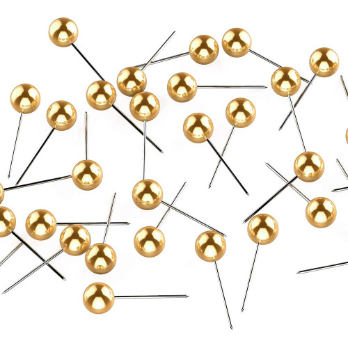 500 Pack Map Push Pins Map Tacks Small Size (Gold, 1/8 Inch) 2