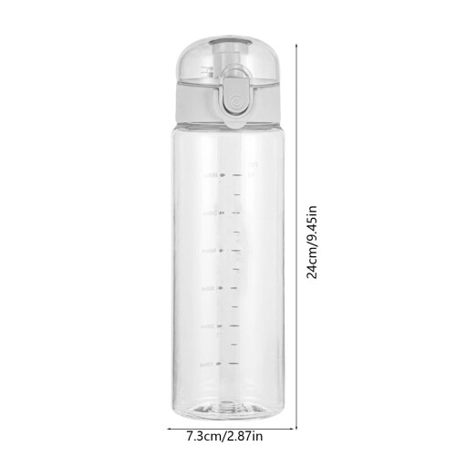 AuroraX Reise-Wasserflasche, durchsichtiger Kunststoff, 710 ml, mit Strohhalm 2