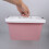 Bacs de rangement empilables avec couvercles roses PP1pcs 3