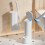 Cepillo desechable para inodoro con soporte, ABS extensible 5