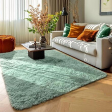 Sage Green Shag Rug 3x5 Ft Machine Washable Non-Slip