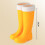 Botas de chuva impermeáveis femininas amarelas, cano longo e largo. 6