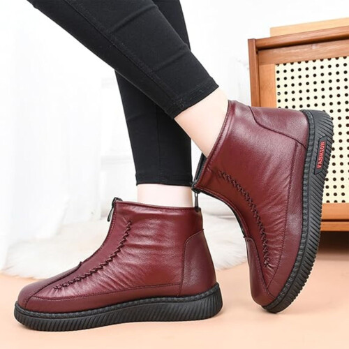 Wasserdichte Damen-Winterstiefel mit Plüschfellfutter 1