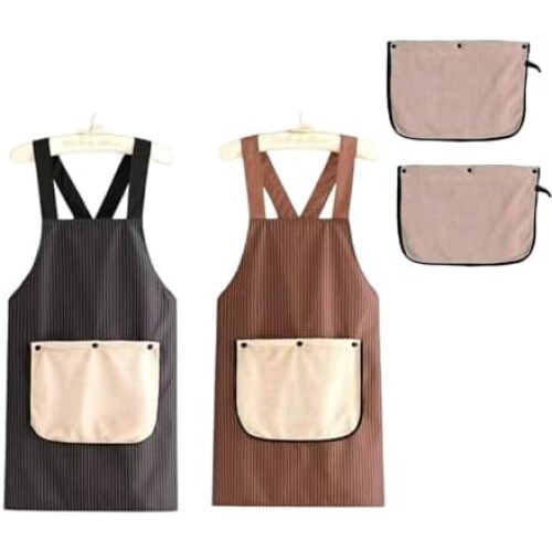 Unisex Cross-Back Apron with Pockets, Waterproof