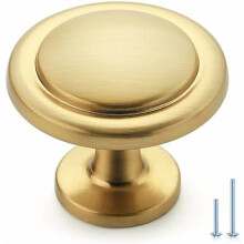 Lot de 25 boutons de meuble en laiton brossé, 3,2 cm (1,25 pouce).