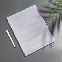 A4 Clear Plastic Stackable File Box - Snap Closure, Waterproof, Multipurpose Storage for Documents & Masks