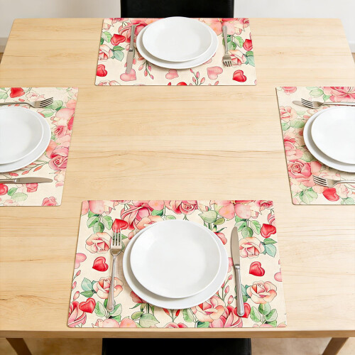 Ensemble de sets de table pour la Saint-Valentin, décoration de table de cuisine 2