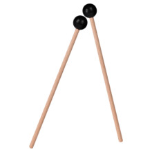 Ethereal Drumsticks with Wood Handle and Rubber Tips for Steel Drums Portable Design Black Color