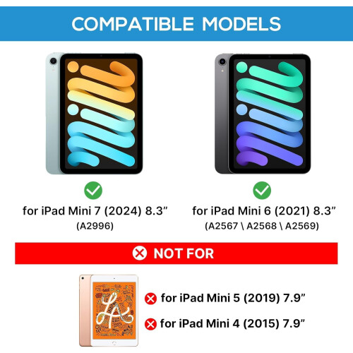 Tangentbordsfodral för iPad Mini6 och Mini7, avtagbart stativ 1
