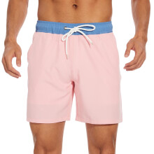 Men's Shorts, Multi Pocket Solid Color Elastic Waistband Drawstring Swimming Trunks Beach Pants Shorts, Quick-Dry Swim Shorts for Men.