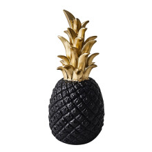 Figurine ananas en résine noire – Décoration de bureau, salon, meuble, accessoire photo, ornement à faire soi-même