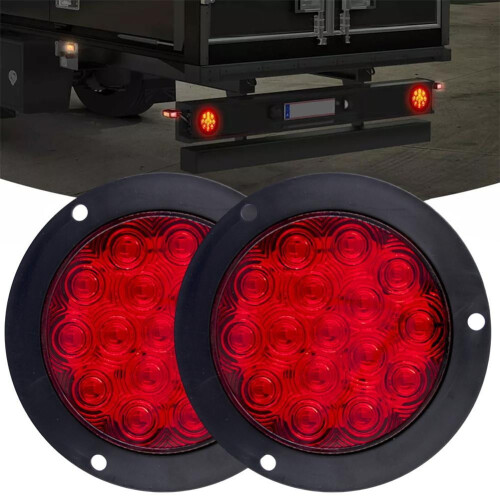 Shangyu Round LED Trailer Tail Lights Red 16-LED Flush 1